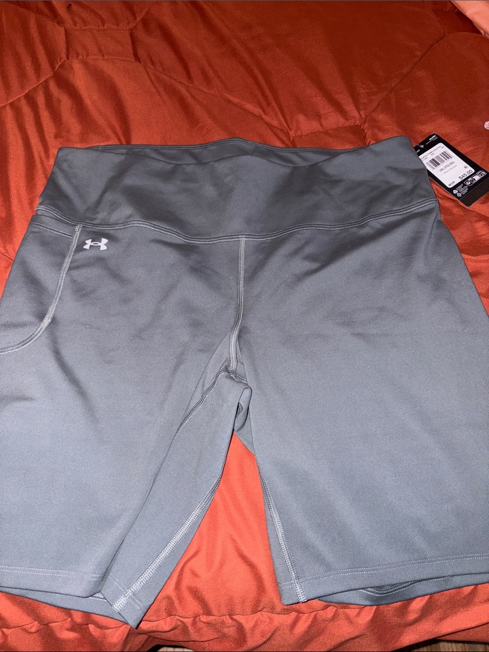 Under Armour Women's Gray High-Rise Bike Shorts